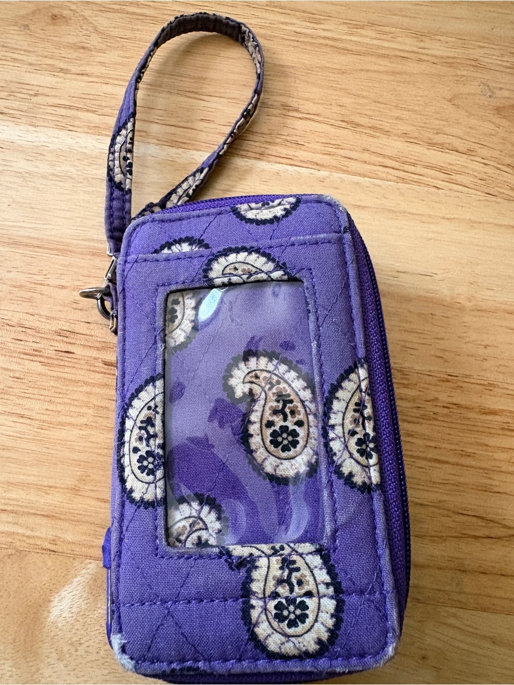 Vera Bradley Purple Paisley Quilted Wristlet Phone Case